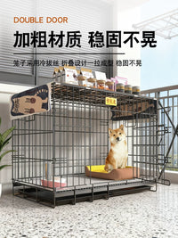 Pet Dog Crate with Toilet Tray for Small to Medium Dogs