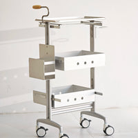 Professional Aluminum Alloy Salon Trolley Cart with Storage and Dryer Holder for Hairdressing and Beauty