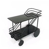 Rolling Bar Cart with Tempered Glass Shelves, Mobile Serving Trolley for Kitchen, Dining, or Home