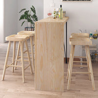 Solid Wood Home Bar Table Dining Table Combo Living Room Partition Small Apartment Wall-leaning High Table