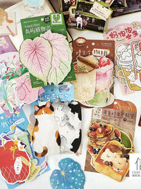 Cute Cartoon Postcard Collection, Coffee, Bread, Cat, Pet Themed Wall Decor & Greeting Cards