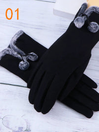 Women's Warm Touchscreen Gloves with Plush Lining for Winter Cycling and Outdoor Activities