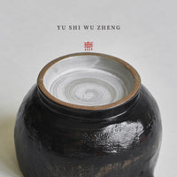 Wabi-Sabi Glazed Ceramic Matcha Bowl with Textured Finish and Eagle Beak Spout