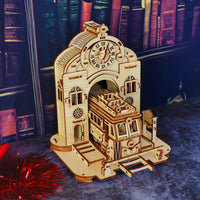 3D Wooden Train Station Model Puzzle Kit