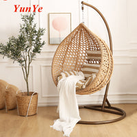 Modern Minimalist Hand-Woven Teardrop Hanging Basket Chair for Indoor/Outdoor Use