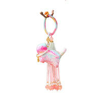 Handmade Lacquer Maneki-Neko Beaded Tassel Bag Charm Keychain for Cheongsam