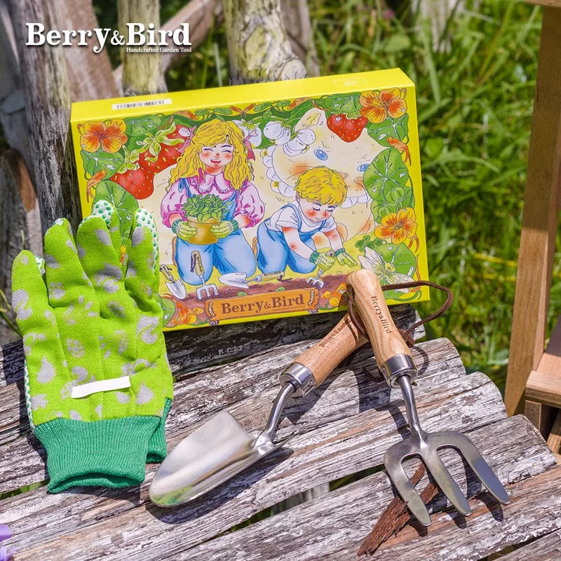 BerryBird Kids Gardening Tool Set for Planting and Soil Loosening