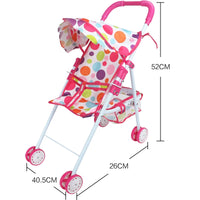 Kids Play Doll Stroller with Anti-Pinch Clip, Toddler Walker Toy for Girls