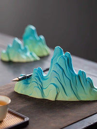 New Chinese Style Fish Tank Mountain Landscape Ceramic Ornament