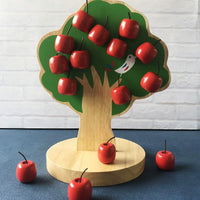 Montessori Magnetic Apple Tree Counting Toy for Toddlers, Educational Math Learning Game for Kids 1-3 Years Old