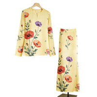 Elegant Two-Piece Polyester Long Dress Set