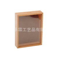 Creative Wooden Photo Frame with Acrylic Panel and Piggy Bank Function for Desktop Display