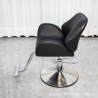 Hair Salon Barber Chair with Stainless Steel Armrests, Swivel, and Height Adjustment