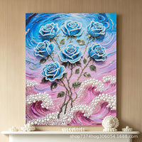 DIY Pearl Painting Kit, Large 40x50cm Chinese Style Elegant 3D Art Craft with Full Tool Set