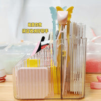 Perler Bead Storage Box with Scoop and Pen Holder, Clear Large Capacity Organizer for Fuse Beads and Pegboards