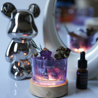 Natural Crystal Diffuser Stone with Essential Oil and Dried Flowers, Home Decor and Gift