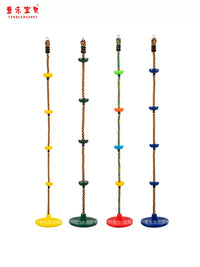 Kids Indoor Outdoor Tree Swing with Climbing Rope and Disc Seat