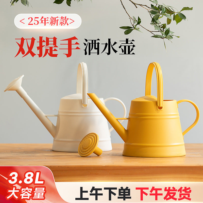 Large Capacity Long Spout Watering Can with Dual Handles for Garden and Home Plants
