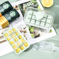 Ice Cube Tray with Lid and Bin, Food-Grade Silicone Ice Mold for Freezer, Easy Release Ice Maker
