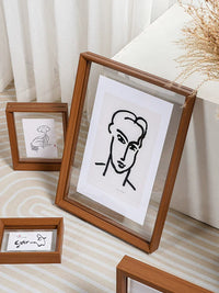 Double-Sided Transparent Acrylic Picture Frame for Wall Mounting or Tabletop Display