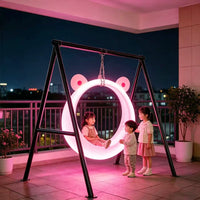LED Luminous Panda Swing with Moon Chair for Outdoor Garden & Courtyard