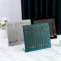 Velvet Jewelry Display Stand for Earrings and Necklaces, Desktop Organizer for Retail and Home Use