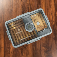 Cigar Humidor, Portable 3-Layer Transparent Large Capacity Sealed Moisture-Proof Cigar Storage Box