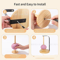 Magnetic Wooden Yarn Holder for Knitting and Crocheting, Rotating Yarn Ball Storage Spool Stand