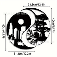 Yin Yang Art Metal Wall Decor Silhouette for Home Office