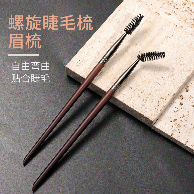Professional Portable Eyelash Eyebrow Brush Set with Spiral Comb and Eyeliner Brush