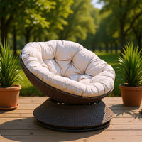 Outdoor Rattan Woven Balcony Sofa Hotel Single Chair Sunroom Small Sofa Round Egg Chair Outdoor Leisure Lounger