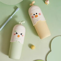 Cartoon Portable Toothbrush Holder and Mouthwash Cup for Travel