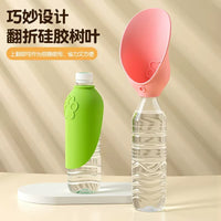 Portable Pet Outdoor Water Bottle with Foldable Silicone Leaf Dispenser for Dogs
