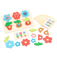 Kids' Educational Flower Stacking Puzzle Toy for Color Recognition and Matching