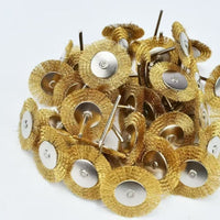 Miniature Wire Brush Set for Rotary Tools, 3mm Shank, Stainless Steel/Copper for Polishing and Rust Removal
