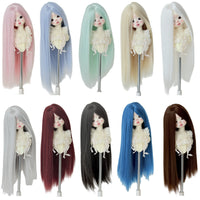 BJD Doll Long Straight Hair Wig with Bangs for 1/3, 1/4, 1/6 Scale Dolls