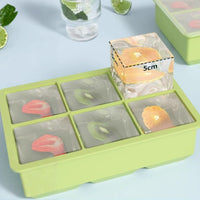Ice Cube Tray with Lid, Small Square Ice Mold for Home Kitchen, Food-Grade Silicone Ice Maker