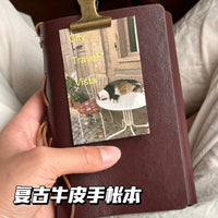 A7 Vintage Cowhide Loose-Leaf Journal Notebook with Detachable Pages