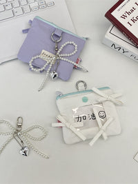 Bowknot Card Holder for Students - ID, Meal, and Small Card Protector