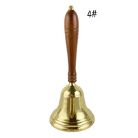 Pure Brass Hand Bell with Wooden Handle for Meditation, Classroom, and Service Calls