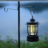 Portable Aluminum Alloy Camping Lantern Stand with Ground Stake and Storage Bag