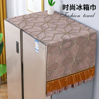Refrigerator Dust Cover with Storage Pockets for Single/Double Door Fridges, Microwaves, Washing Machines