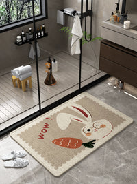 Linen Weave Absorbent Quick-Dry Non-Slip Bathroom Mat