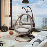 Outdoor Wicker Swing Chair with Stand, Single/Double Hanging Basket Chair for Patio Balcony Indoor