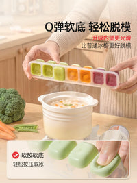 Baby Food Freezer Tray with Lid, Silicone Storage Container for Purees, Soups, and Breast Milk