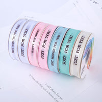 2.5cm Gold Stamped Cake Ribbon Sheer Organza Floral Packaging Decorative Satin Ribbon for Gifts
