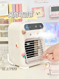 Portable USB Mini Air Cooler Fan with Humidifier for Desktop Car Dormitory