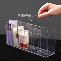 Wall-Mounted Punch-Free Transparent Cosmetic Storage Box for Bathroom Mirror Cabinets