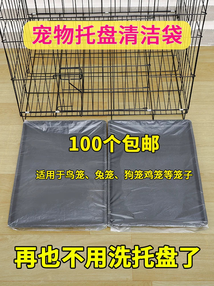 Pet Cage Tray Liners Disposable Waste Bags for Rabbits Dogs Birds