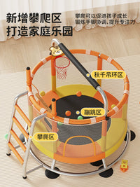 Kids Indoor Trampoline with Safety Net and Adjustable Bar, 1.2M